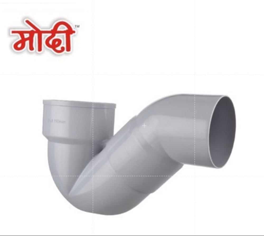 Pvc P Trap - Grey Oval Shape 110 X 110 Mm | Durable Pvc, Female Connection For Reliable Sewer Gas Seal