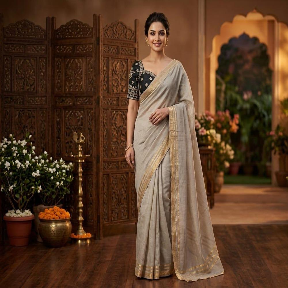 fancy sare with ready made blouse collection