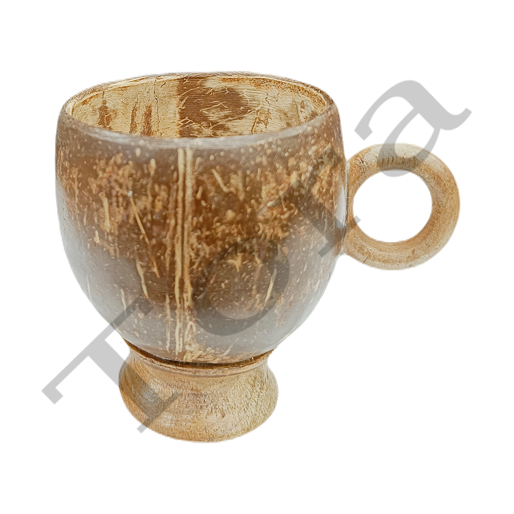 Tora Natural Coconut Shell Cup Wooden Cup Export Quality Handmade Corporate Gifting (TCMC8504)