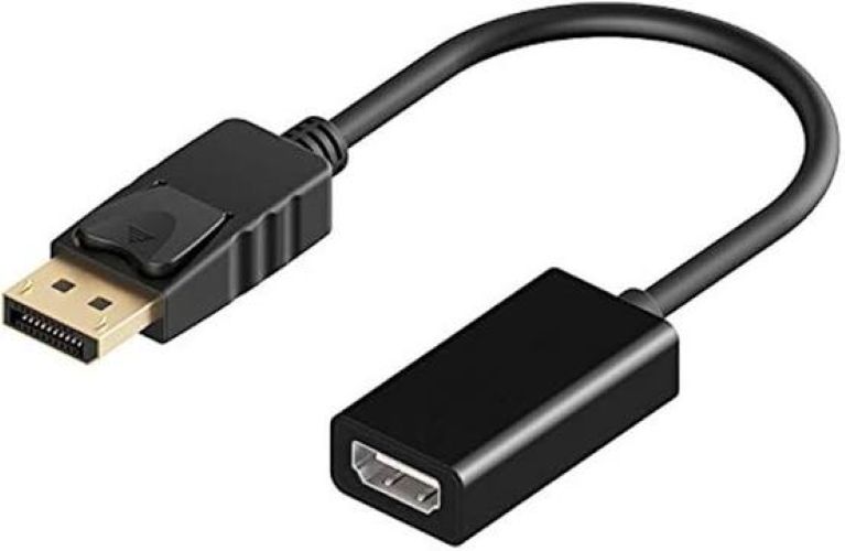 Display Port To Hdmi Cable - Copper Core, 15-20cm, Black, Gold-plated Connectors | Full Hd 1080p, Audio Support, Plug & Play