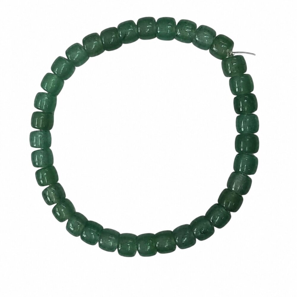 6 MM Green Grace Bracelet - Stone Beads, 7-8 Inch, Emerald Green | Handcrafted, Stretchable, Eco-Friendly, Minimalist Design