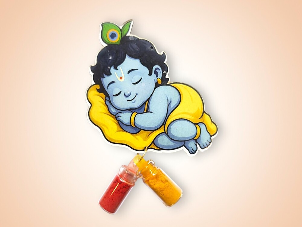 Kanha Ji MDF With Haldi Kumkum