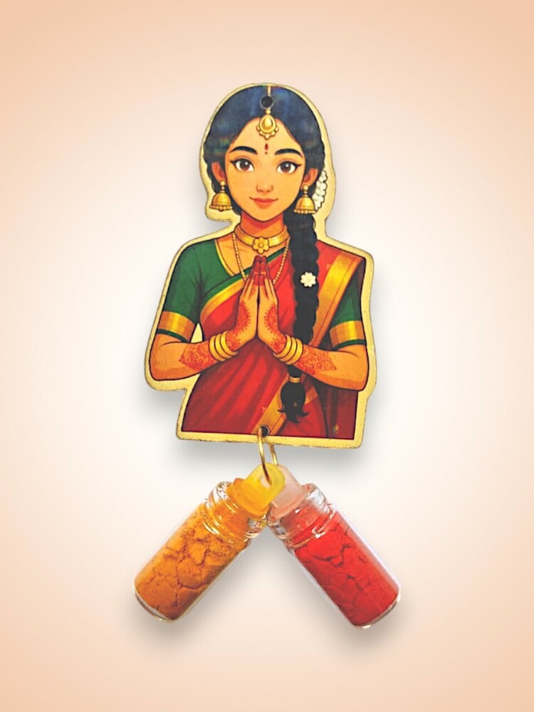 Traditional Lady MDF With Haldi Kumkum