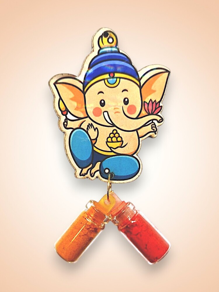 Small Ganesha MDF With Haldi Kumkum