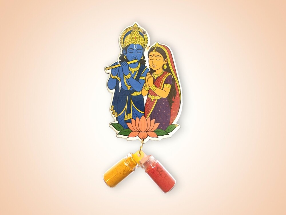 Radha Krishna MDF With Haldi Kumkum
