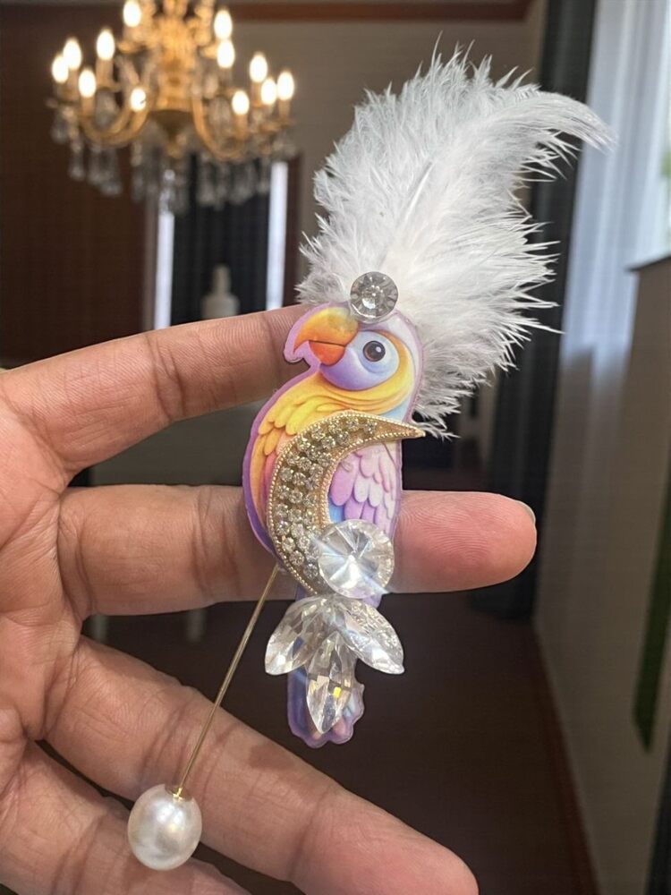 Macau Feather Brooch