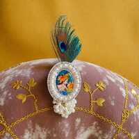 Radha Krishna Mor Pankh Brooch