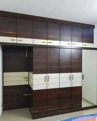 Floor To Ceiling Wardrobe - Engineered Wood Mdf, Custom Size, White/walnut, Sliding/hinged Doors | Handle-less Or Metal Handles, Pvc Edge Banding, Custom Interiors