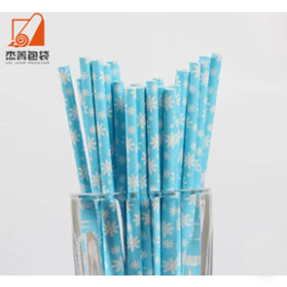 Disposable Paper Straws With Snowflake Pattern Individually Wrapped Coffee Bubble Tea Straight Straws - Density: 0.9 Gram Per Cubic Centimeter(G/Cm3)