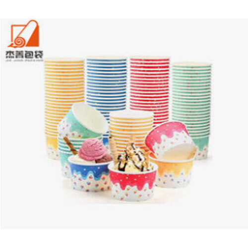 Customized Pattern Printing Disposable 2 Oz Frozen Yogurt 390ml Bowl Ice Cream Dessert Paper Cup