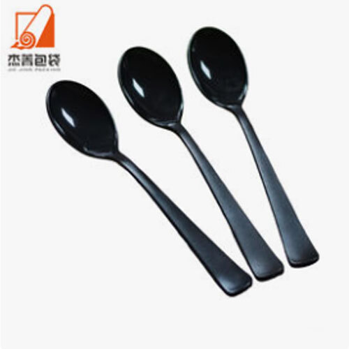 Disposable Black Tableware Portable Soup Spoon