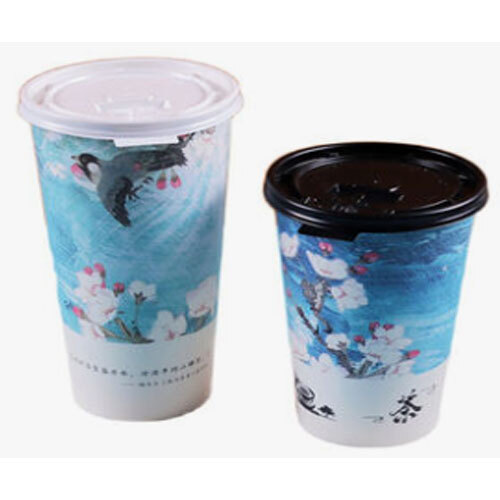 disposable paper Milk tea cup with lid coffee cup 500ML 700ML juice drink cup