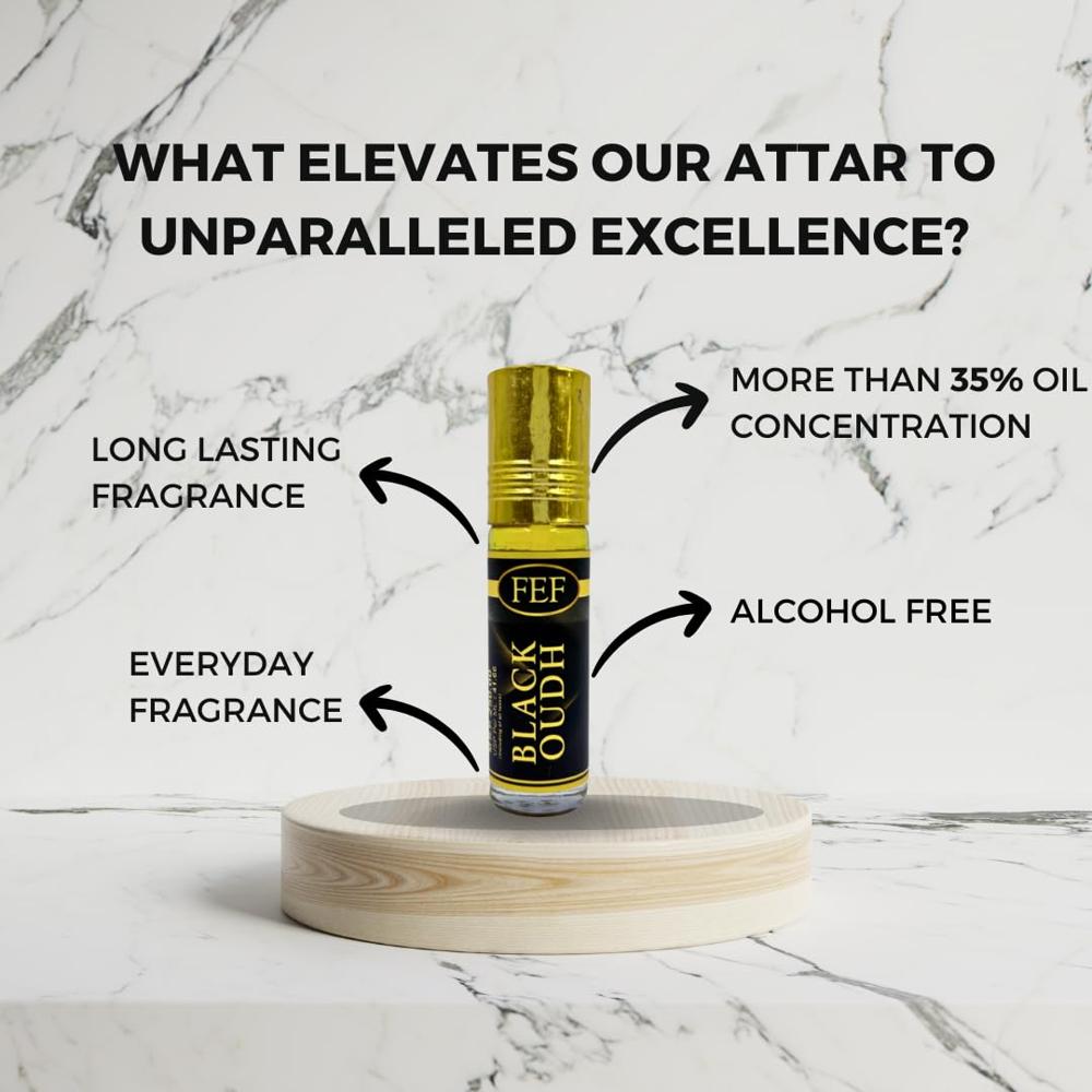 EF ATTAR PACK OF 6 ML WHITE OUD + BLACK + BROWN + MAGNET