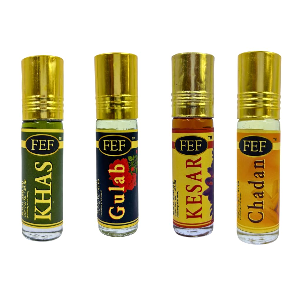 FEF Kesar, chandan, khas, gulab roll on ITRA 6ml each
