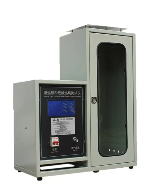 Flame Retardant Paper and Board Combustion Tester - Powder-Coated Steel, 550x220x675mm | Precision Needle Flame Burner, Touch Panel Control, Sealed Vertical Chamber