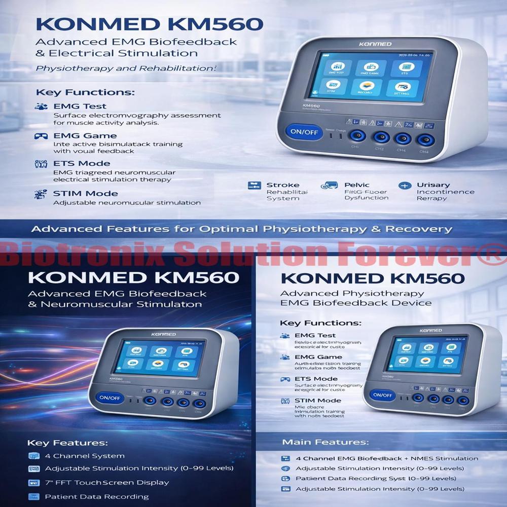 KM-560 EMG Biofeedback and Muscle Stimulator for Rehabilitation