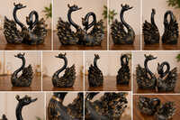 Luxury Decorative Black & Gold Swan Duck Pair