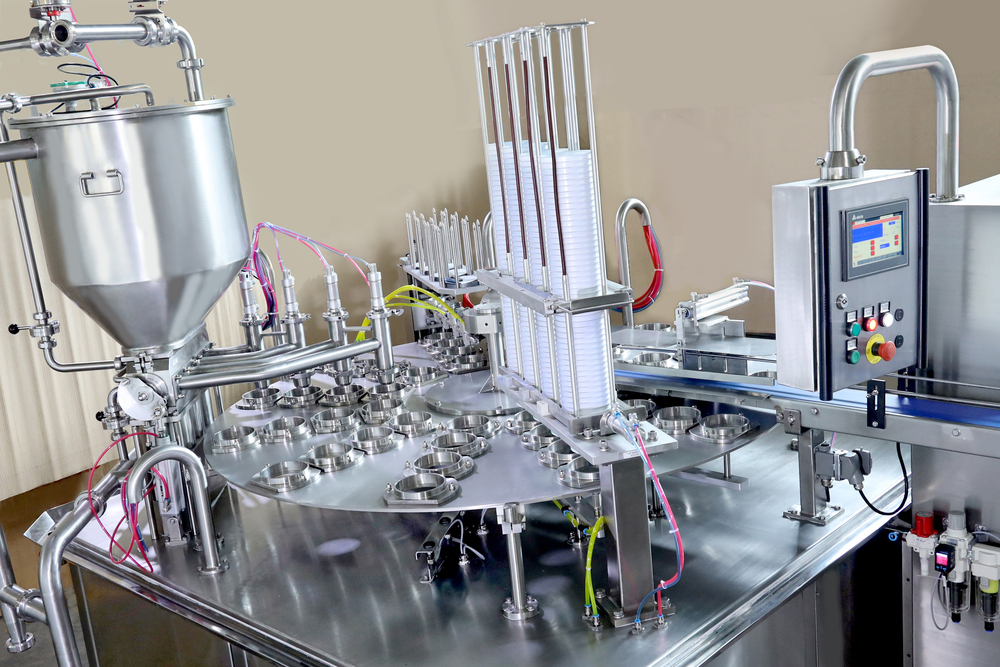 Dahi Filling Four Lane Machine