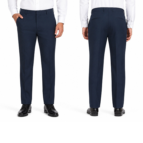 BDS Men Navy Blue Formal Trouser