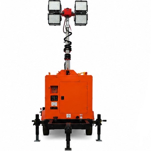 Trailer Mounted Light Tower - Color: Orange