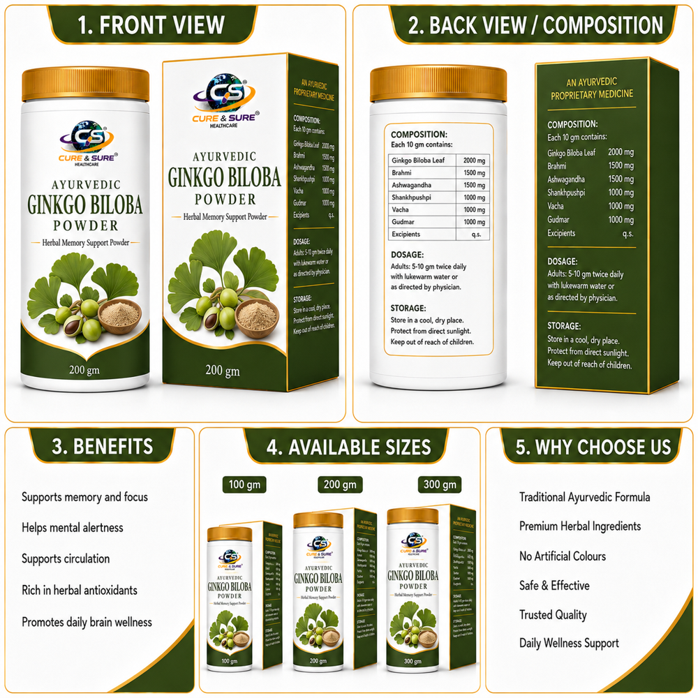 Ayurvedic Ginkgo Biloba Powder Third Party Manufacturing