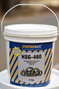 Hsg-460 Non Melting Synthetic Ep Moly Grease - Synthetic Base Oil, Black, 460 Cst Viscosity | Non-melting, High Water Resistance, Corrosion Protection, Mechanical Stability