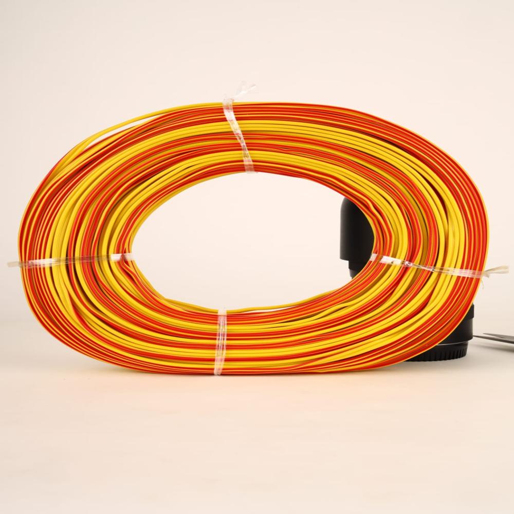 0.75 Cca Parallel Flat - Copper Clad Aluminium 0.75 Sq Mm, Yellow With Red Stripe, Pvc Insulated, 90m, Flame Retardant, Flexible