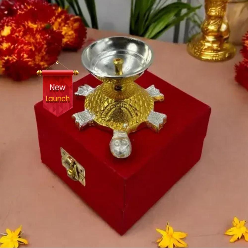Tortoise Diya - Color: Gold