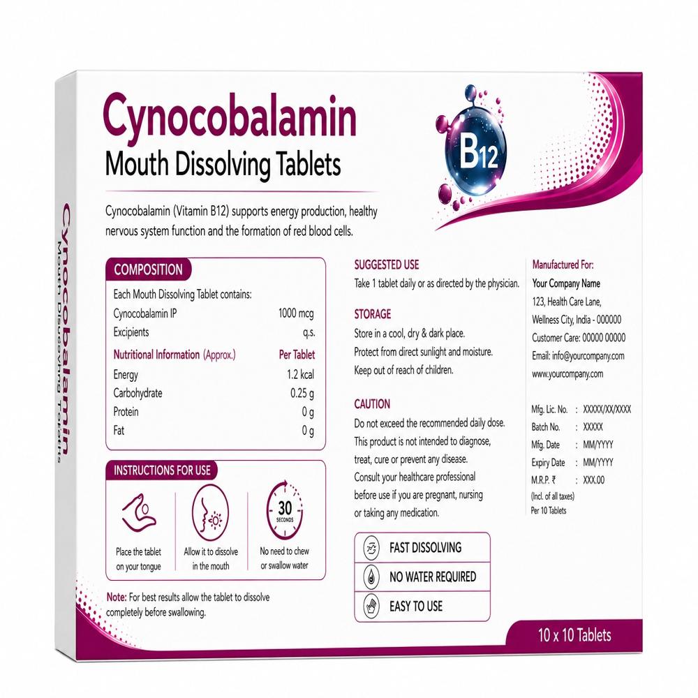 cynocobalamin Mouth Dissolving Tablets