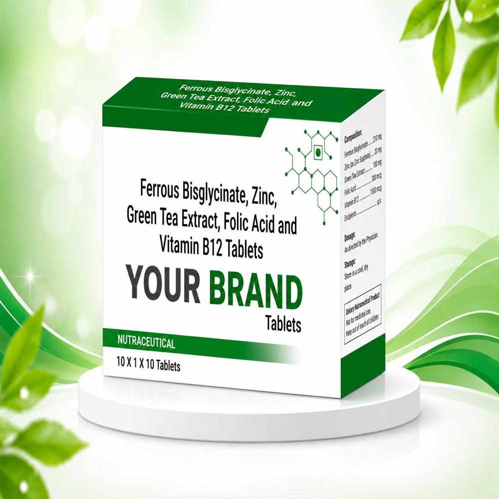 Ferrous bis glycinate , Zinc, Green Tea Extract, Folic And Vitamin B12 Tablets