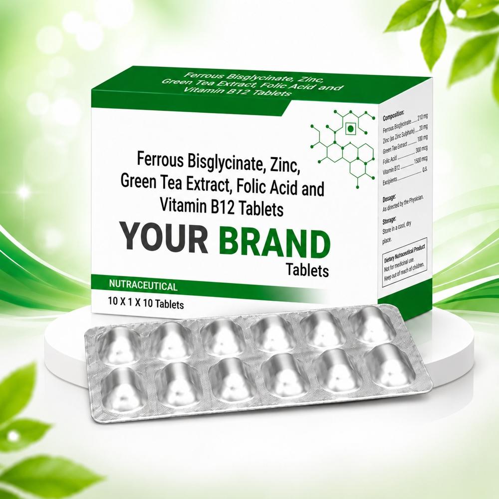 Ferrous bis glycinate , Zinc, Green Tea Extract, Folic And Vitamin B12 Tablets