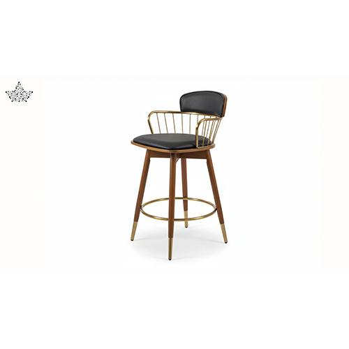 Brass & Leather Bar Stool