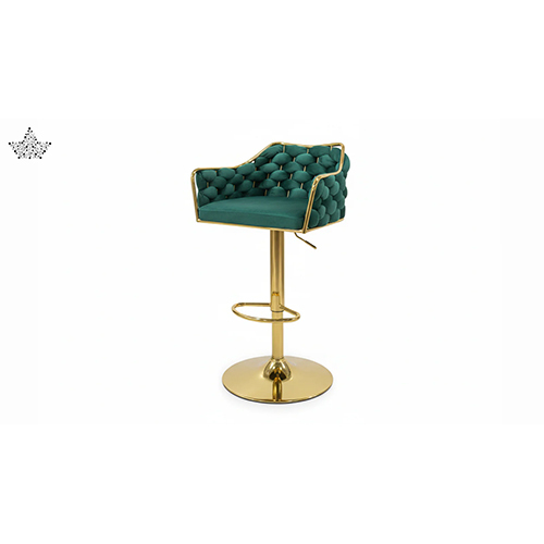 Bar Chair - Chrome-Plated Steel, 43x43x92-113 cm, Black PU Leather | Height Adjustable, 360° Swivel, Footrest Included