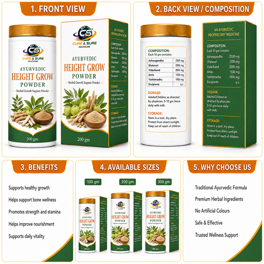Ayurvedic Height Grow Powder Third Party Manufacturing