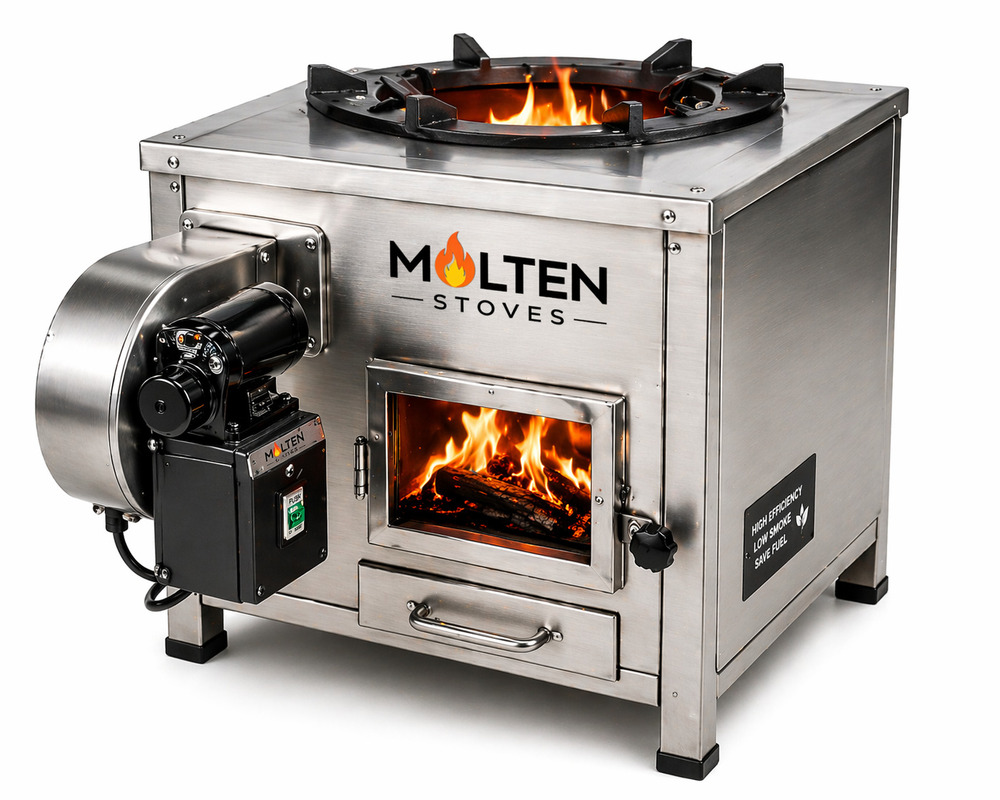 M10 Stainless Steel Wood Fired Stove - Dimension (L*W*H): 400 X 280 X 350 Mm