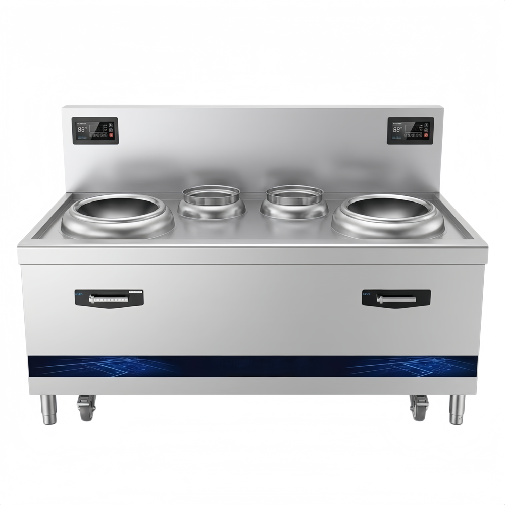 Heavy duty dual burner dual warmer chinese wok range
