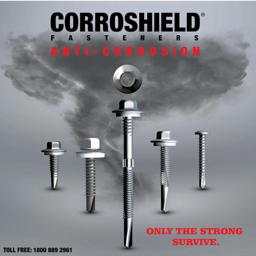 Corroshield Screws - High-performance Zinc-plated Steel | Rust-resistant, Enhanced Durability, Versatile Applications 12x35 FT (Full thread)