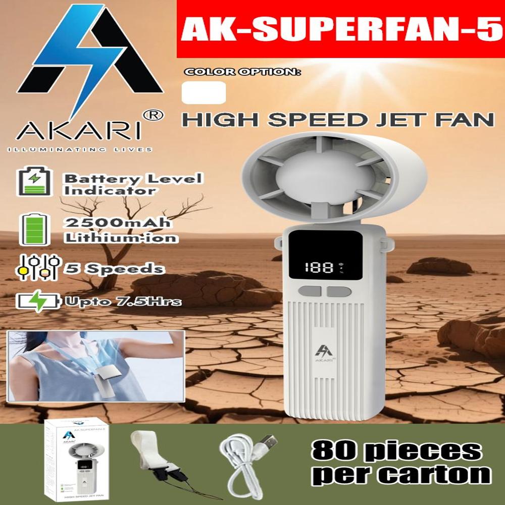 Akari Rechargeable Ak-Superfan-5 - Blade Material: Plastic