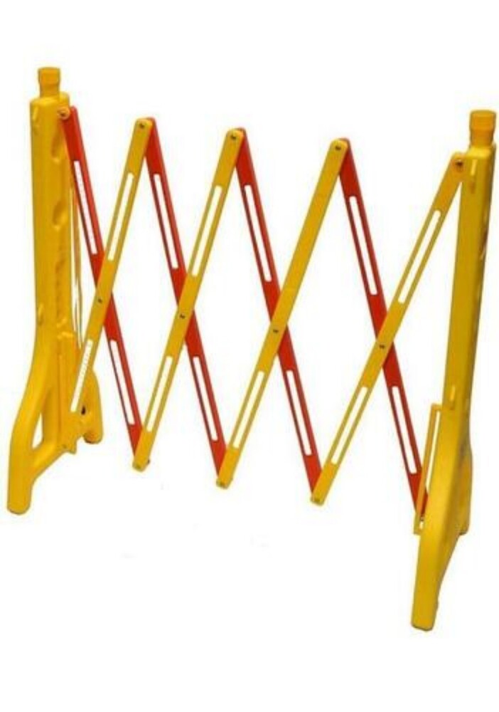 Road Traffic Barrier - High-strength Plastic, 4 Feet Tall | Safety Reflectors, Easy Installation, Weather Resistant