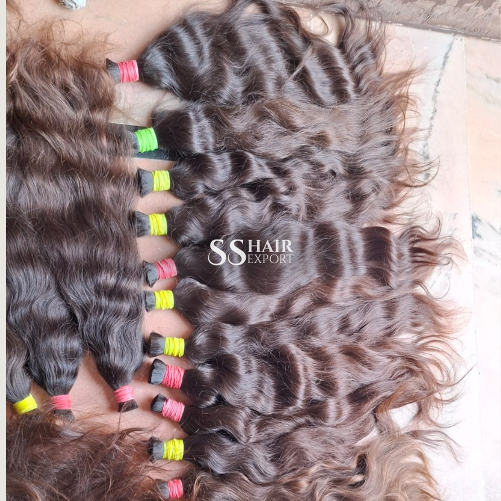 Raw Indian Hair Factory Bulk Human Hair South Indian Temple 12A Grade Wholesale