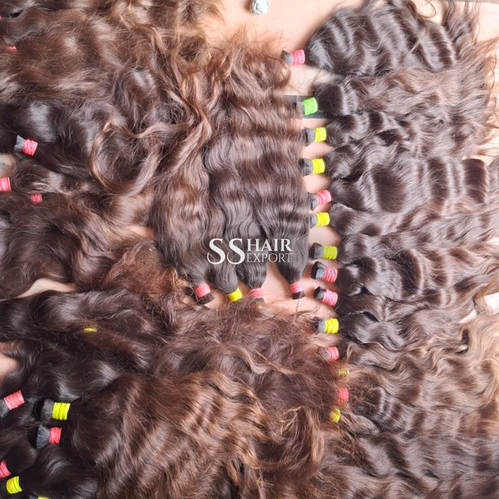 Raw Indian Hair Factory Bulk Human Hair South Indian Temple 12A Grade Wholesale