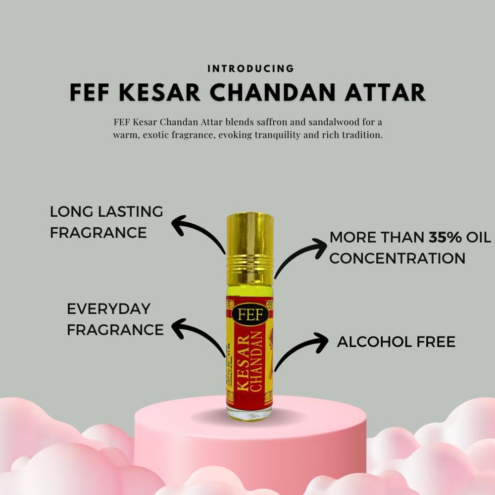 FEF Kesar chandan roll on attar 6ml each