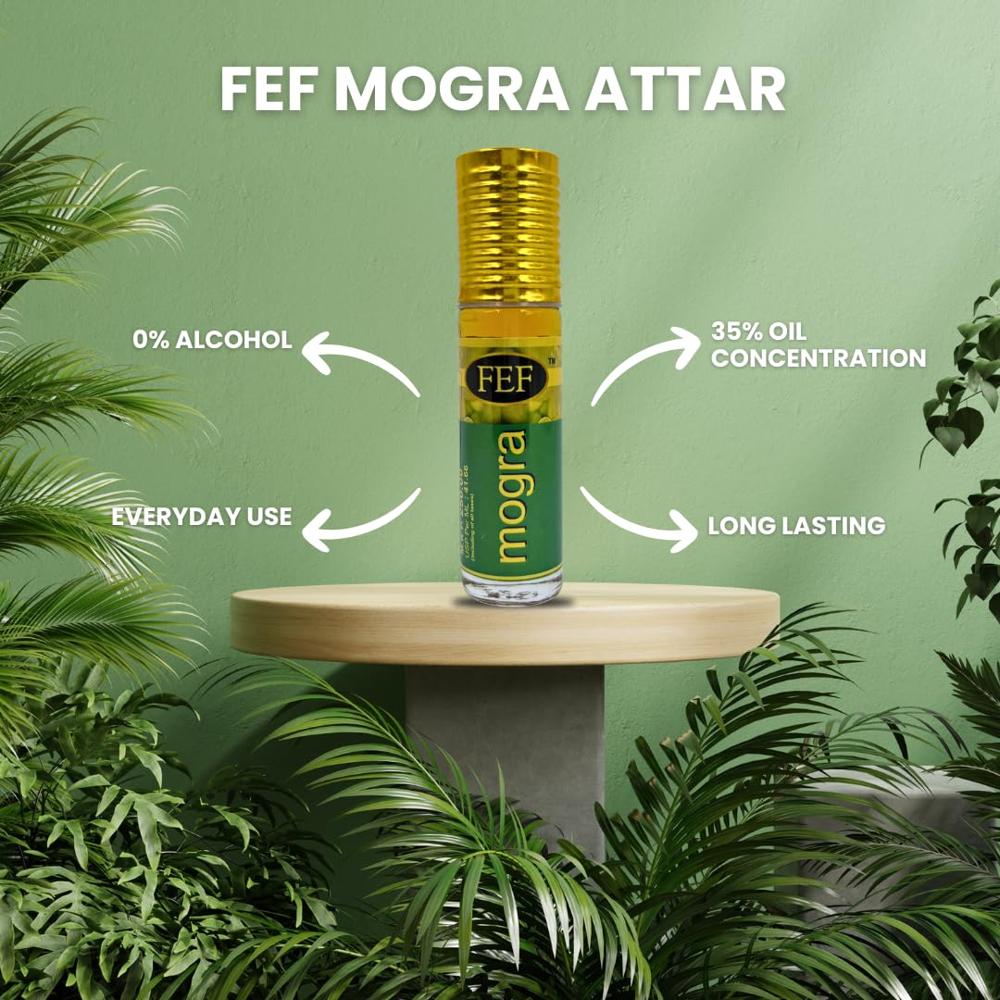 FEF Gulab, Mogra, Chandan, Kewda roll on attar 6ml each