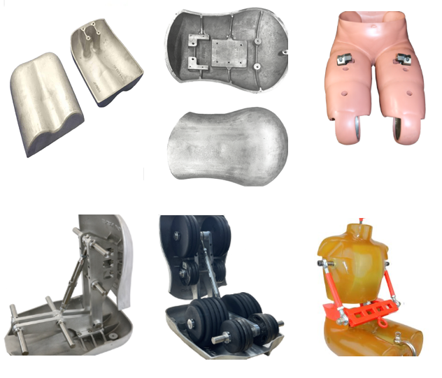 Testing Dummy Body Parts-Back, Body & Butt Forms - Metal Alloy, Custom Sizes, Metallic Silver | Anatomical Accuracy, Weighted for Load Simulation, Pre-Installed Fixtures