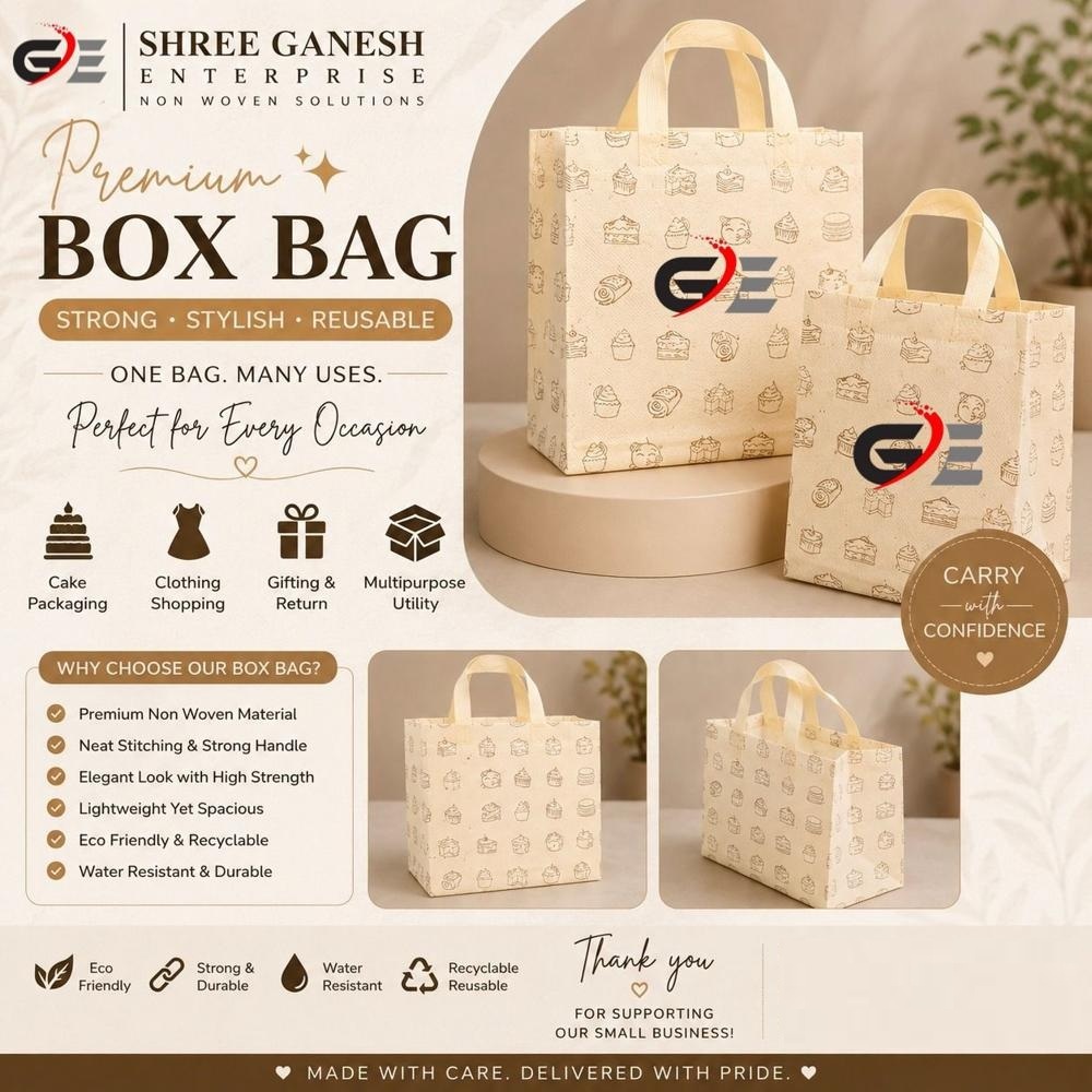 CUSTOM PRINTED NON WOVEN BOX BAG