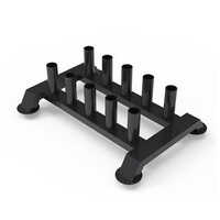Gym Rod Stand - Mild Steel, 1100x450x320mm, Matte Black | 8 Vertical Slots, 300kg Capacity, Anti-slip Feet