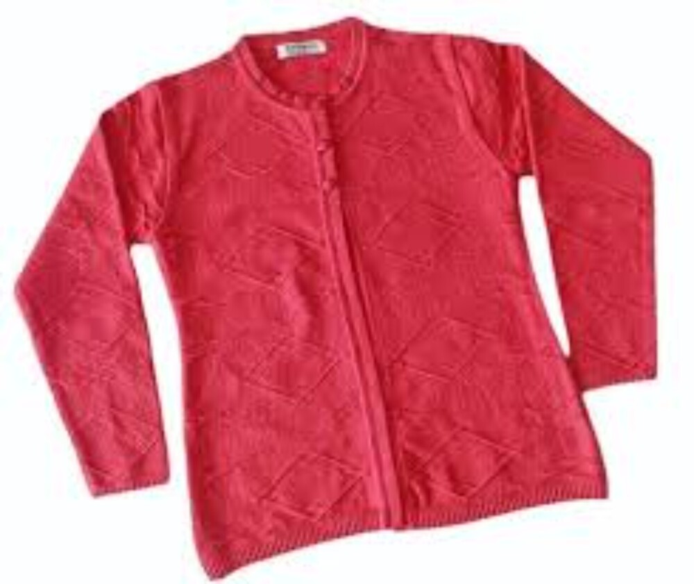 Ladies Red Woolen Cardigan