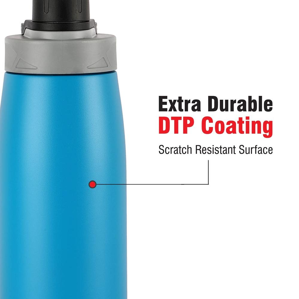 Cello Duro Tuff Steel Series Sport Flask | Hot and Cold Stainless Steel Water Bottle | Durable DTP Coating |Vacuum Insulated Sports Bottle for Travel, Home, Office, School | 1100 ml, Blue