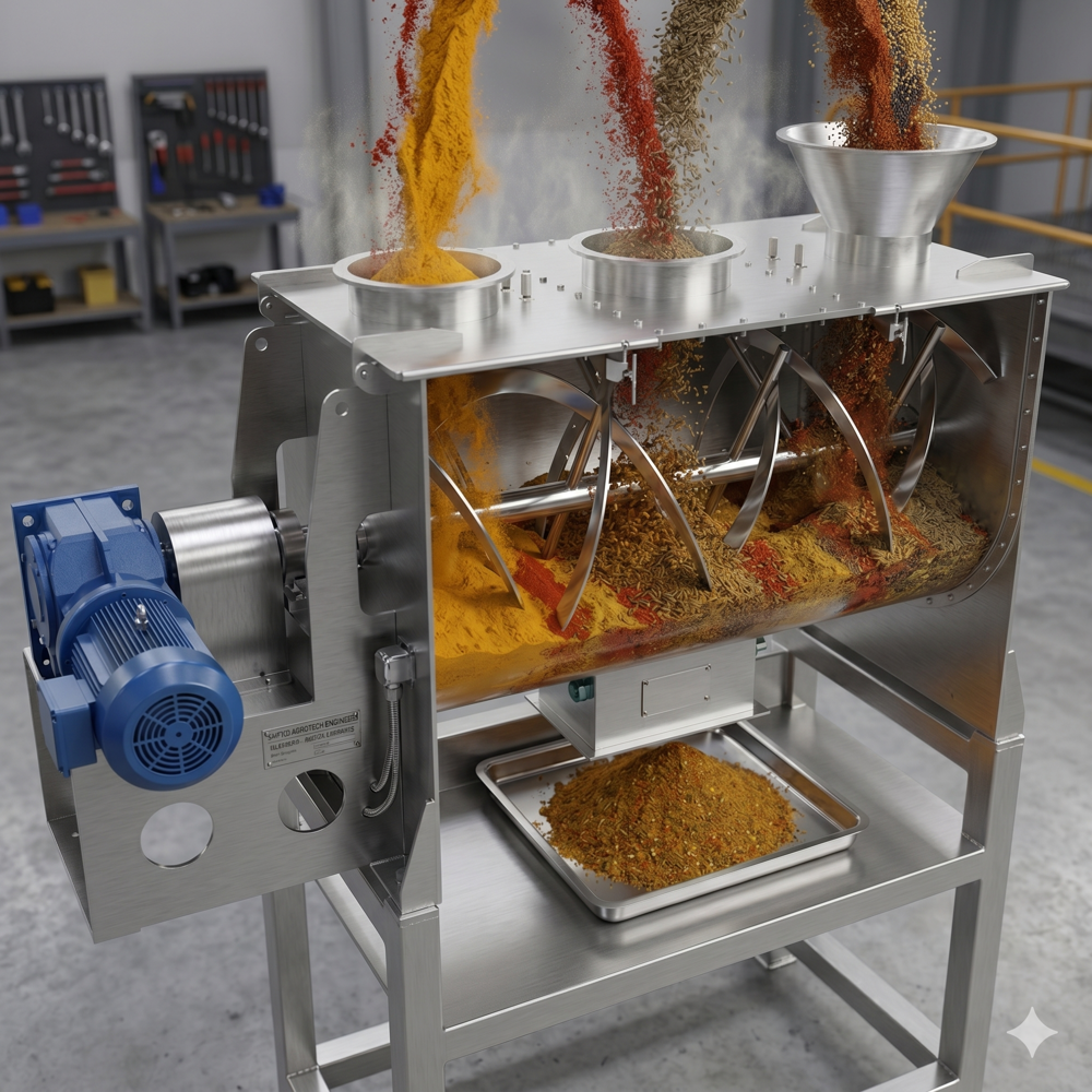 RIBBON BLENDER MIXER  MACHINE FOR SPICES