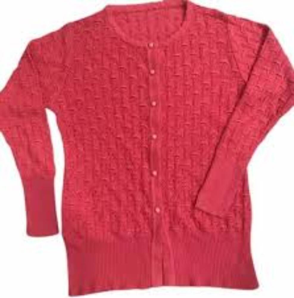 Ladies Round Neck Woolen Cardigan